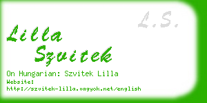 lilla szvitek business card